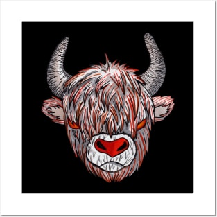 Scary ox cow Chinese zodiac Posters and Art